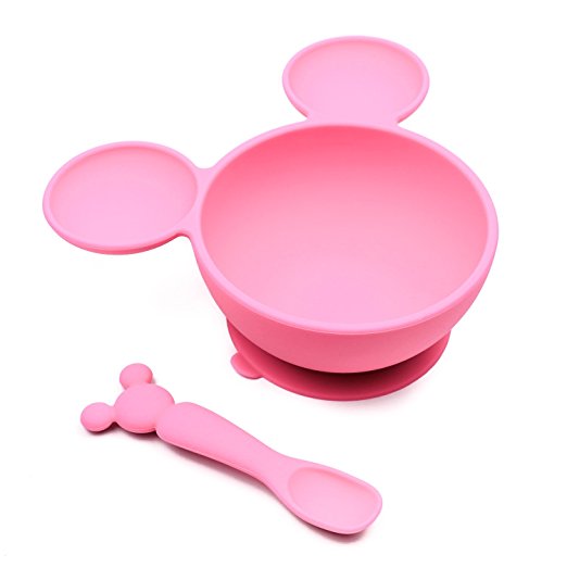 Bumkins Silicone Grip Dish Suction Plate 4M+ Disney Minnie Mouse, Pink
