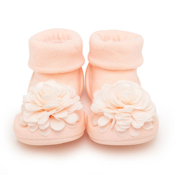 Komuello First Walker Baby Sock Shoes - Corsage Pink Size 6