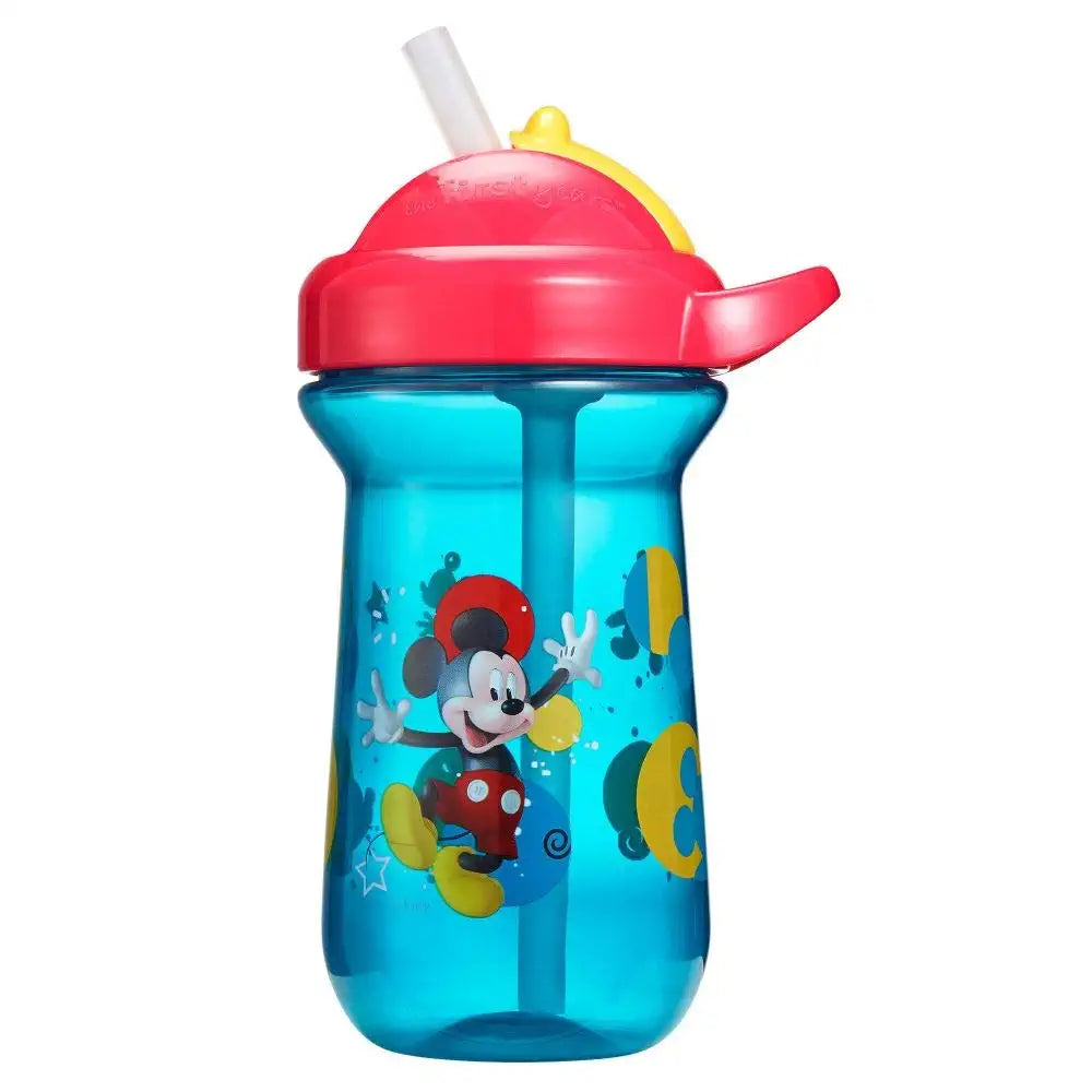  Disney Cudlie Baby Boy Mickey Mouse 10 oz Pack of 2 Sippy Cups  with Straw & Easy Close Lid : Baby