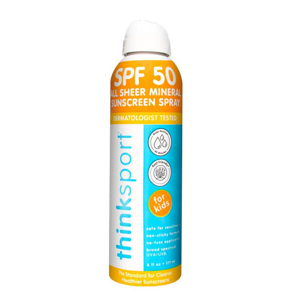 Thinkbaby Thinksports Kids All Sheer SPF50 Mineral Sunscreen Spray 6oz