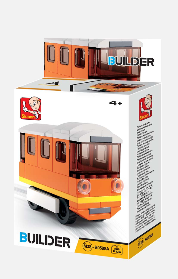 Sluban - Builder Orange Trolley Car - 59 Pcs