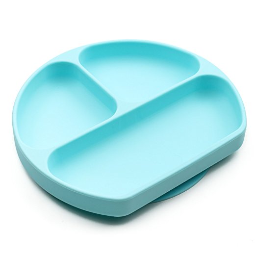 Bumkins Silicone Grip Dish Suction Plate 6M+, Blue