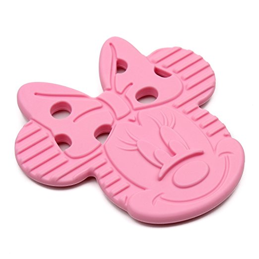 Bumkins Disney Baby Silicone Teether 3M+, Minnie Mouse