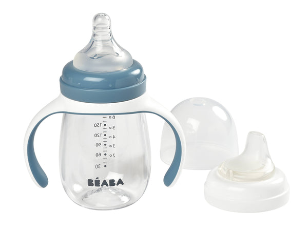 BEABA - 2-in-1 Bottle to Sippy Learning Cup - Rain 4M+