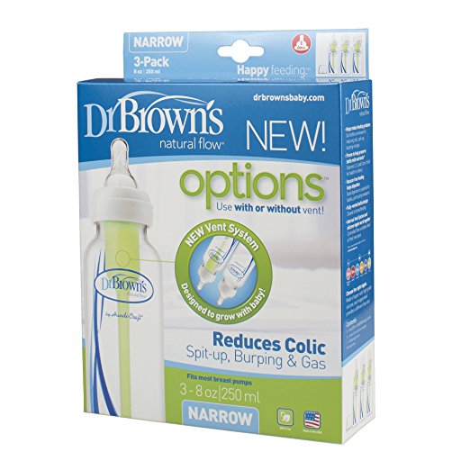 Dr. Brown’s Natural Flow Options Bottle, 8 Ounce, 3 Count