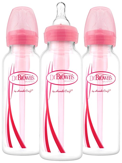 Dr. Brown's Options Narrow Bottles, 8 ounce, 3 Pack, Pink
