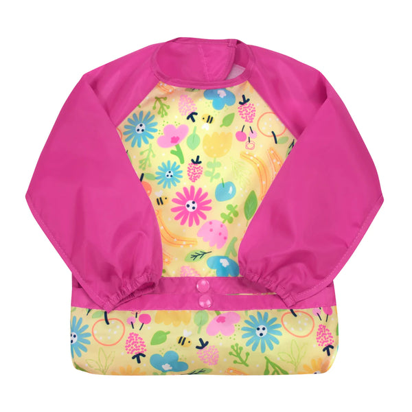 Green Sprouts Snap Go Long Sleeve Bib 12-24M Pink Bee