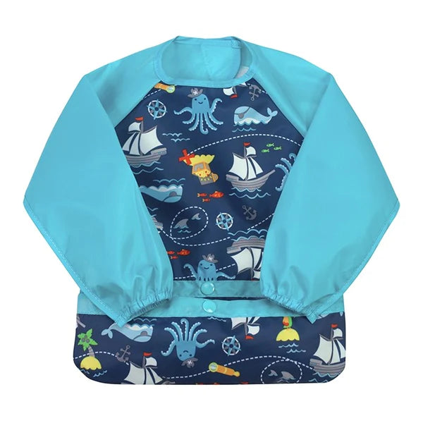 Green Sprouts Snap Go Long Sleeve Bib 2-4T Pirate