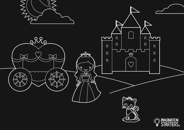Imagination Starters - Chalkboard Princess Placemat