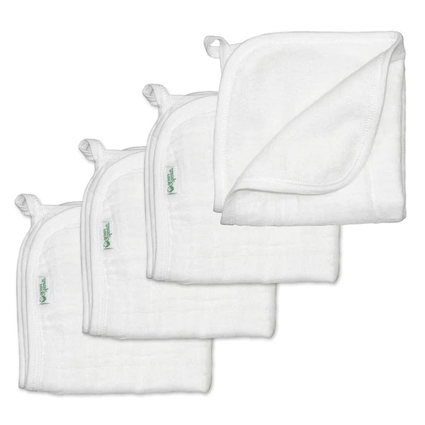 Green Sprouts Muslin Washcloths made from Organic Cotton 4 pack