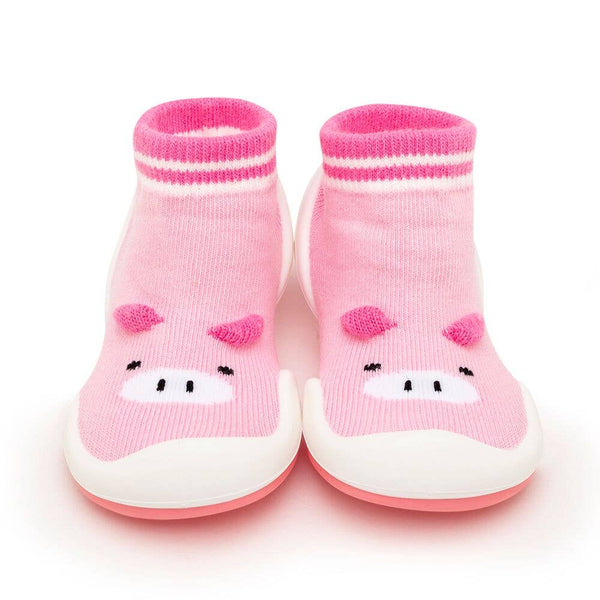 Komuello First Walker 婴儿袜鞋 - 小猪 - 粉色 6 码