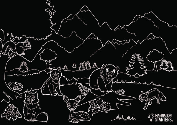Imagination Starters - Chalkboard Wildlife Placemat
