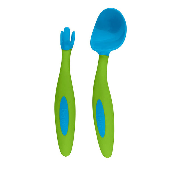 B.Box Toddler Cutlery Set Spoon & Fork Ocean Breeze 9M+