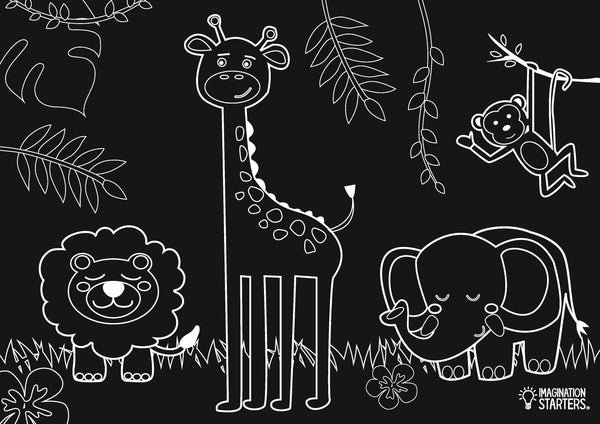 Imagination Starters - Chalkboard Jungle Placemat