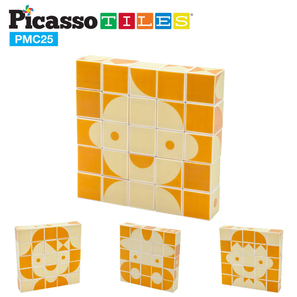 PicassoTiles 混合搭配 25 件磁性拼图立方体套装