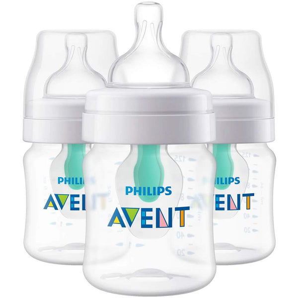 Philips Avent Anti-Colic Baby Bottle Clear W. AirFree Vent 4oz 3PK