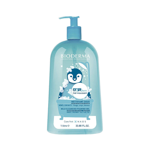 BIODERMA ABCDerm Babies Kids Mild Cleansing Foaming Body Face & Hair 1 Litter 33.8oz