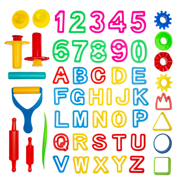 Creative Kids - Kiddy Dough 42-Piece Tools Party Pack w/ Letters and Numbers