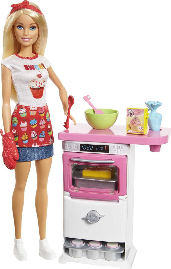 芭比面包店厨师娃娃和玩具套装