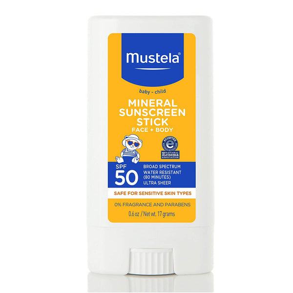 Mustela Mineral Sunscreen Stick SPF 50 Face & Body 0.6oz