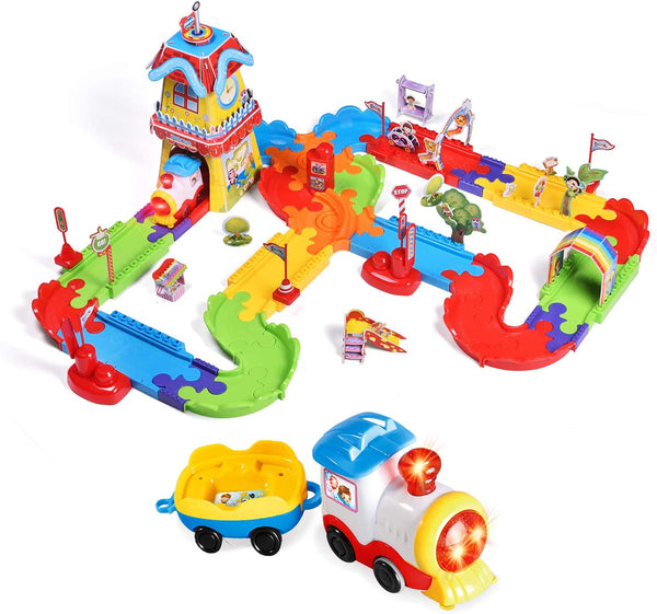 Fun Little Toys 189 PCs Train Sets with Variable Railway Tracks