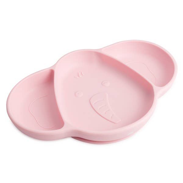 Brotzeit - Happy Elephant Baby Suction Plate w. Lid Pink