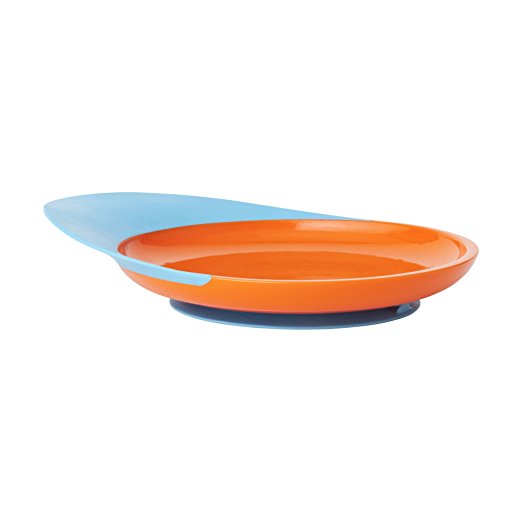 Boon Catch Plate With Spill Catcher Blue/Orange