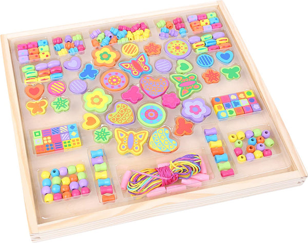Small Foot Threading Beads Flowery Meadow Theme 200Pcs 3 Year+