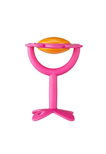 Innobaby Teethin' Smart EZ Grip Flower BPA Free Teether Rattle and Sensory Toy Pink