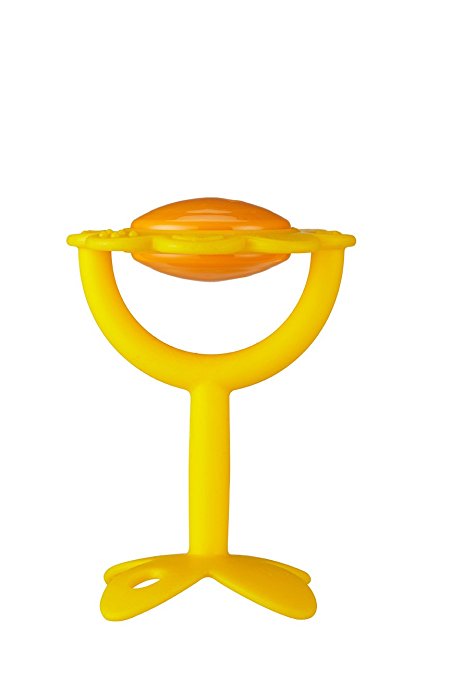 Innobaby Teethin' Smart EZ Grip Flower 无 BPA 牙胶拨浪鼓和感官玩具 黄色