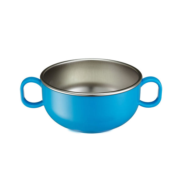 Innobaby Din Din Smart Stainless Steel BPA free Feeding Bowl w. Handles Blue 11 oz