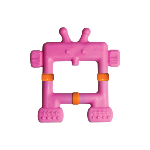Innobaby Teethin' Smart EZ Grip Robot BPA Free Teether and Sensory Toy Pink