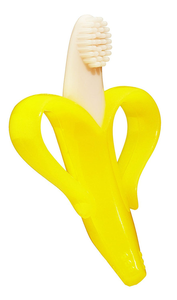 Baby Banana 婴儿训练牙刷和牙胶 3M+，黄色