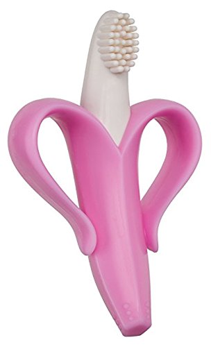 Baby Banana 婴儿训练牙刷和牙胶 3M+，粉红色