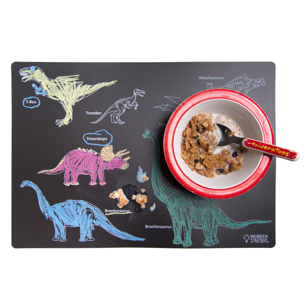 Imagination Starters - Chalkboard Dinosaur Placemat