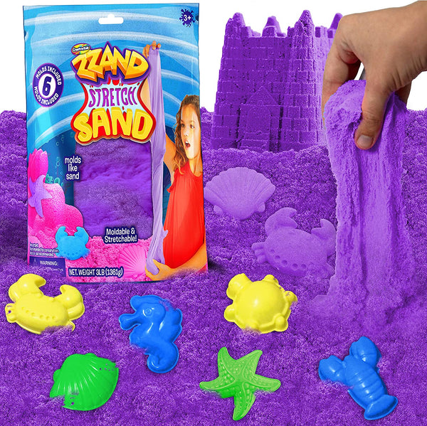 Creative Kids - Zzand Stretch Sand & Sand Kit with Molding Tools - Purple 3Y+