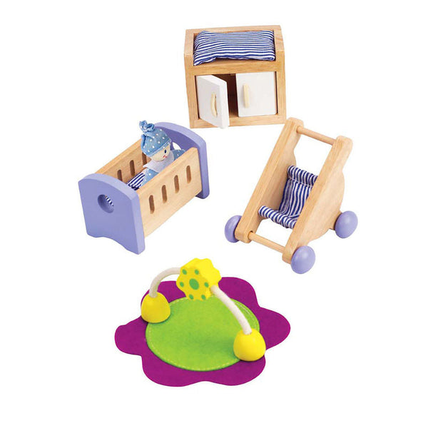 Hape 木制娃娃屋家具婴儿房套装 3 Y+