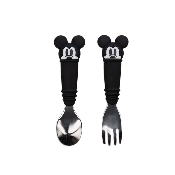 Bumkins Disney Mickey Baby Mouse 勺子和叉子套装 18M+