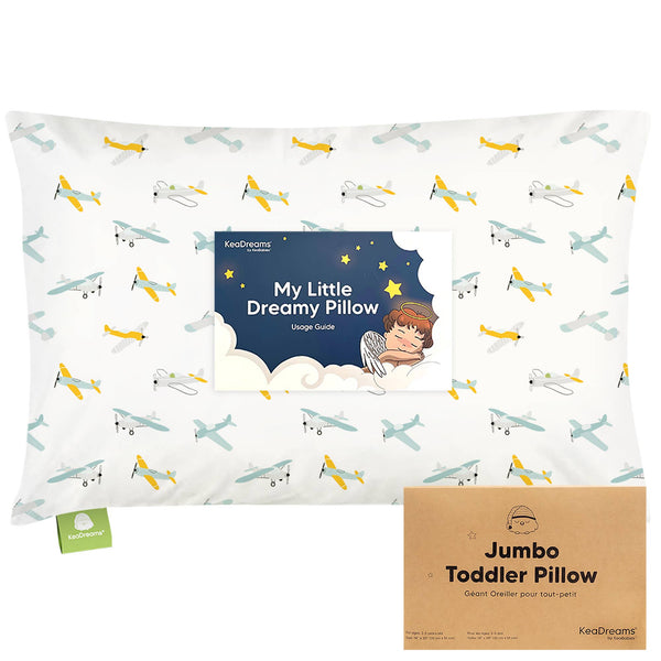 KeaBabies - KeaBabies Jumbo Toddler Pillow with Pillowcase (Plane)