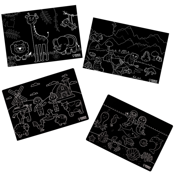 Imagination Starters - Chalkboard Animals  Placemat - Set of 4