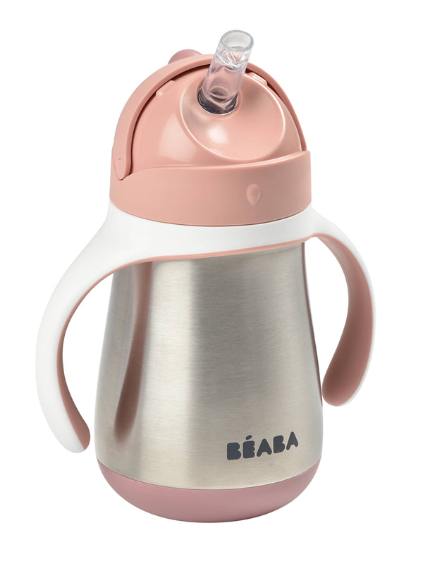 BEABA - Stainless Steel Straw Sippy Cup 8oz 8M+ Rose
