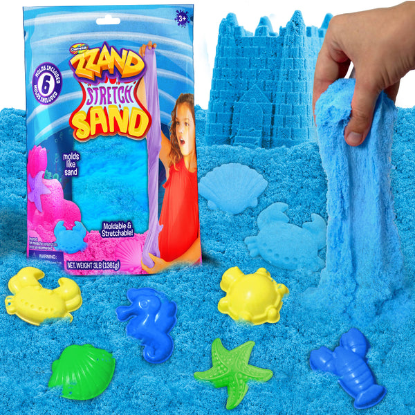 创意儿童 - Zzand 拉伸沙子和沙子套件带成型工具 - 蓝色 3Y+