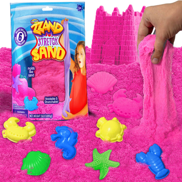 创意儿童 - Zzand 拉伸沙子和沙子套件带成型工具 - 粉色 3Y+