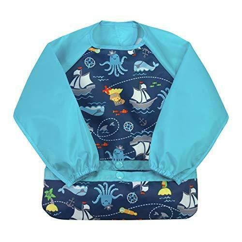 Green Sprouts Snap Go Long Sleeve Bib 12-24M Pirate