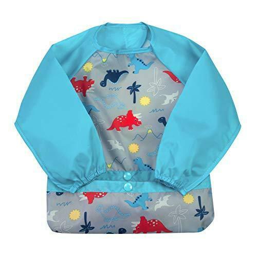 Green Sprouts Snap Go Long Sleeve Bib 12-24M Dino